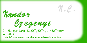 nandor czegenyi business card